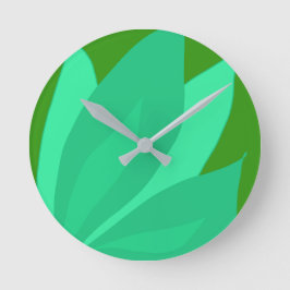 Reloj Redondo Mediano Planta Verde