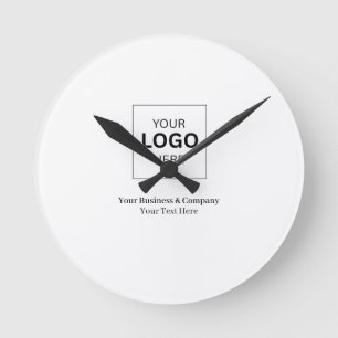 Reloj Redondo Mediano Plantilla de logotipo de negocio personalizado