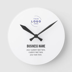 Reloj Redondo Mediano Plantilla de nombre de logotipo comercial de códig