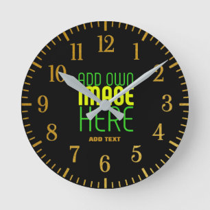RELOJ REDONDO MEDIANO PLANTILLA DE TEXTO DE IMAGEN NEGRA SENCILLA EDITAB