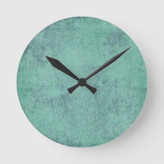 Reloj Redondo Mediano PLANTILLA DE TEXTURA VERDE AZULADA DE CONCRETO sól