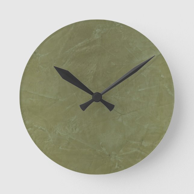 Reloj Redondo Mediano Plaster veneciano verde (Anverso)