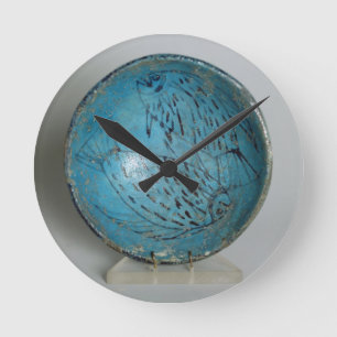 Reloj Redondo Mediano Plato adornado con los pescados (faience)