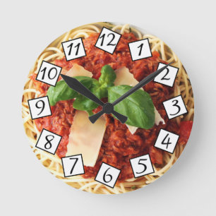 Reloj Redondo Mediano Plato de Espaguetis Pasta Café, Cocina, Restaurant
