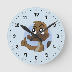 Reloj Redondo Mediano Platypus dando pulgares hacia arriba personalizado