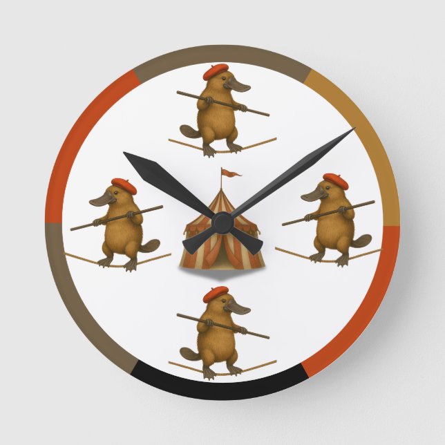 Reloj Redondo Mediano Platypus on a tightrope Wall Clock (Anverso)