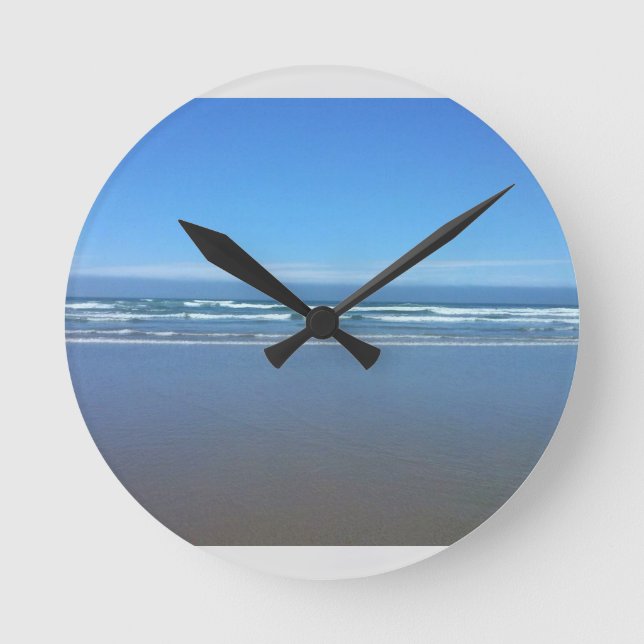 Reloj Redondo Mediano Playa Agate, Oregón (Anverso)