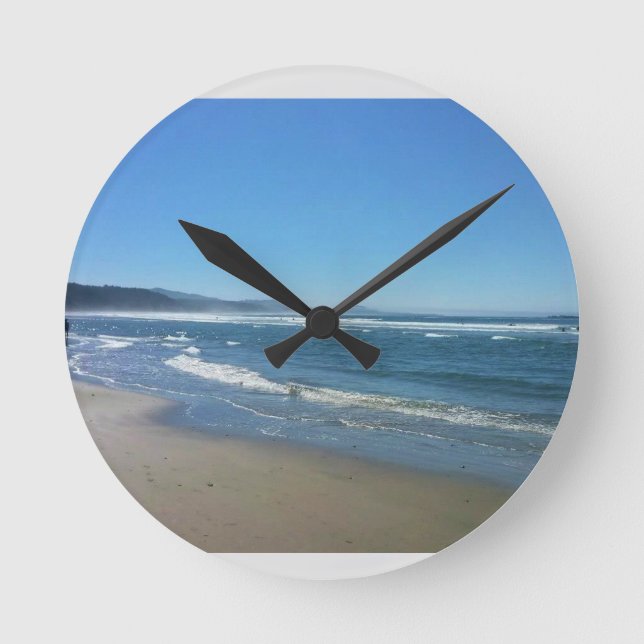 Reloj Redondo Mediano Playa Agate, Oregón (Anverso)