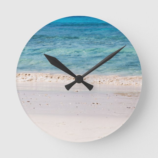 Reloj Redondo Mediano Playa de arena blanca de Similán y mar azul turque (Anverso)