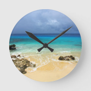Reloj Redondo Mediano Playa tropical de la isla del paraíso