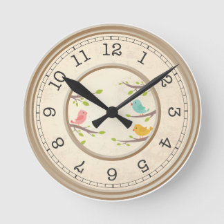 Reloj Redondo Mediano Playful Red Cat and Mouse Wall Clock - Artistic