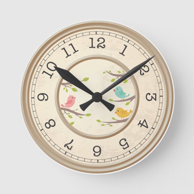 Reloj Redondo Mediano Playful Red Cat and Mouse Wall Clock - Artistic  (Anverso)