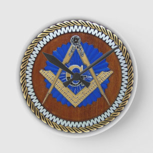 Reloj Redondo Mediano plaza de conspiración y brújula de freemason NWO