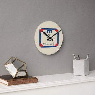 Reloj Redondo Mediano Plin Tajarin Vin Insignia de la bandera del Piamon