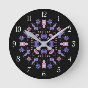 Reloj Redondo Mediano Poción de bruja de gótico pastel pentagrama púrpur