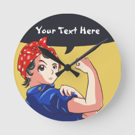 Reloj Redondo Mediano ¡Podemos Hacerlo! Magna Anime Rosie the Riveter