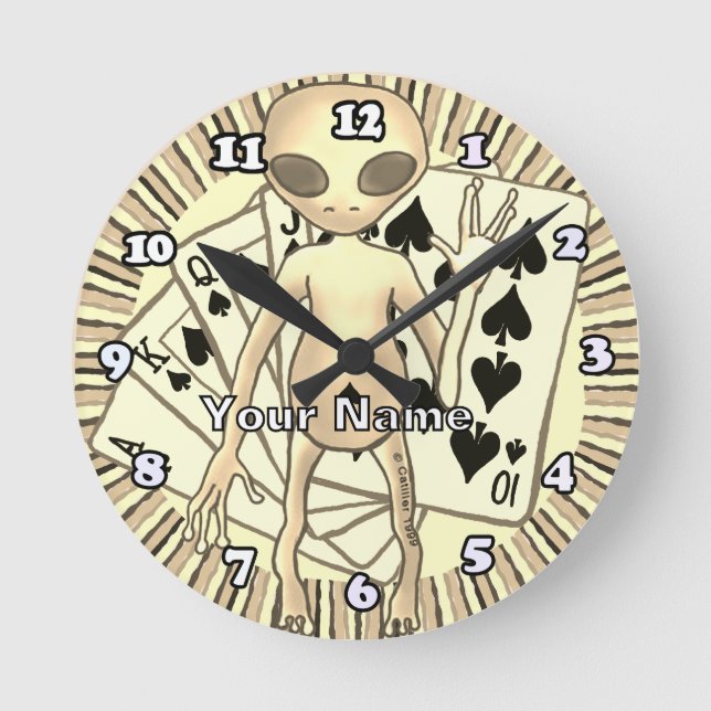 Reloj Redondo Mediano Póker Alien  (Anverso)