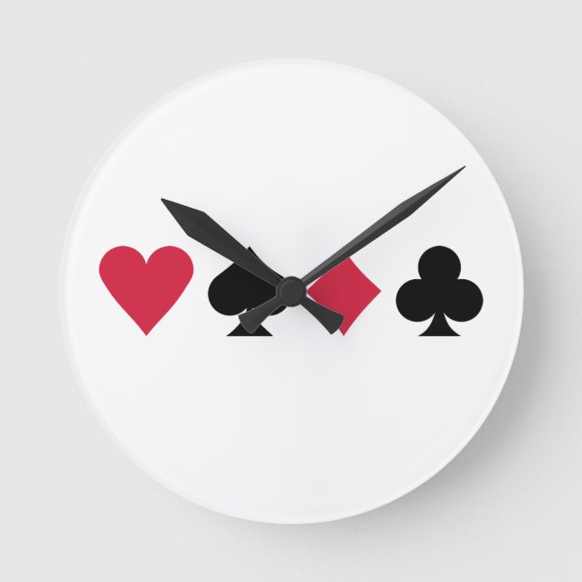 Reloj Redondo Mediano Poker cards (Anverso)