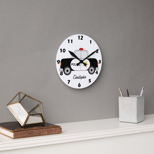 Reloj Redondo Mediano Police Car Design Personalised (Oficina)
