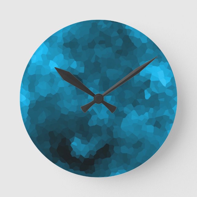 Reloj Redondo Mediano Polígono azul (Anverso)