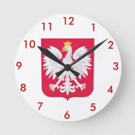 Reloj Redondo Mediano Polish* Coat of Arms Wallclock