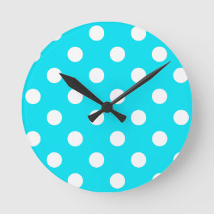 Reloj Redondo Mediano Polka puntos código hex cian 00E3F4