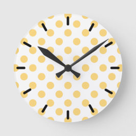 Reloj Redondo Mediano Polkadots amarillos