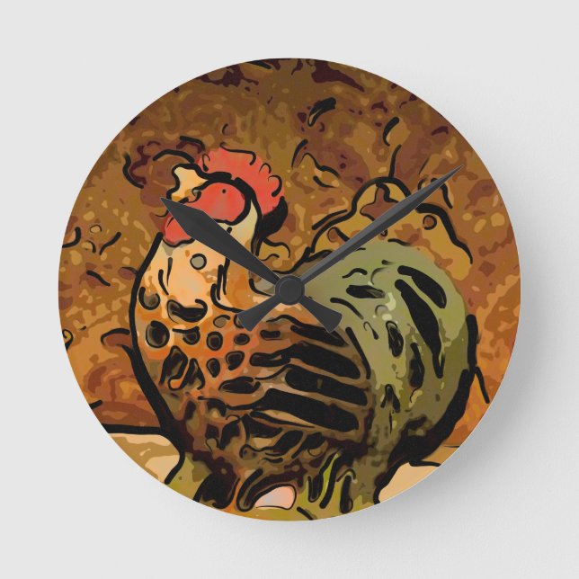 Reloj Redondo Mediano Pollo de Stylin (Anverso)