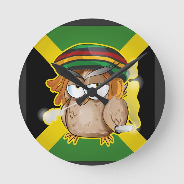 Reloj Redondo Mediano Pollo rastafari (Anverso)