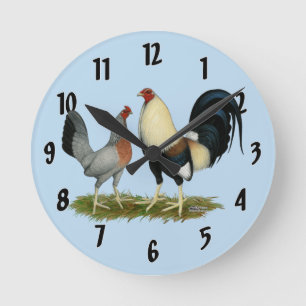 Reloj Redondo Mediano Pollos Alipavos Dorados
