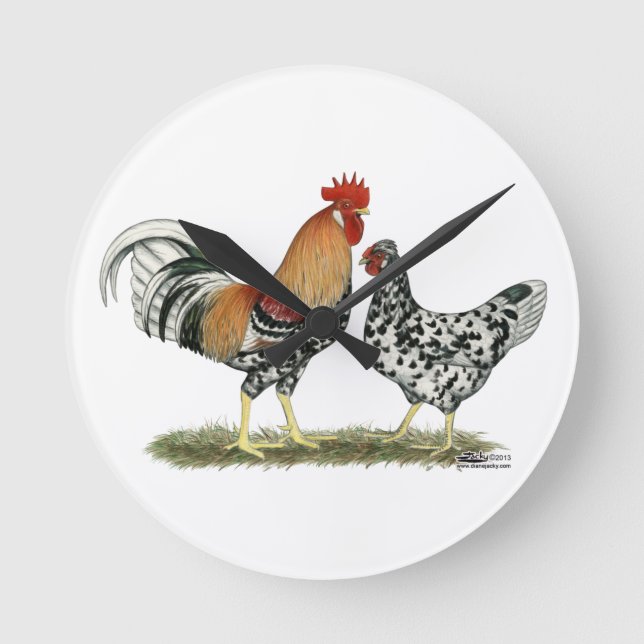 Reloj Redondo Mediano Pollos islandeses (Anverso)