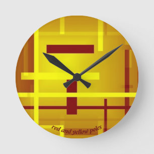 Reloj Redondo Mediano Pollos rojos y amarillos