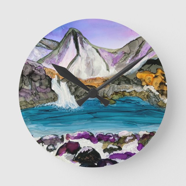 Reloj Redondo Mediano Polos de hadas Skye Scotland (Anverso)