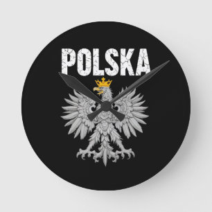 Reloj Redondo Mediano Polska Polonia Águila Polo Orgullo Raíces Polacas