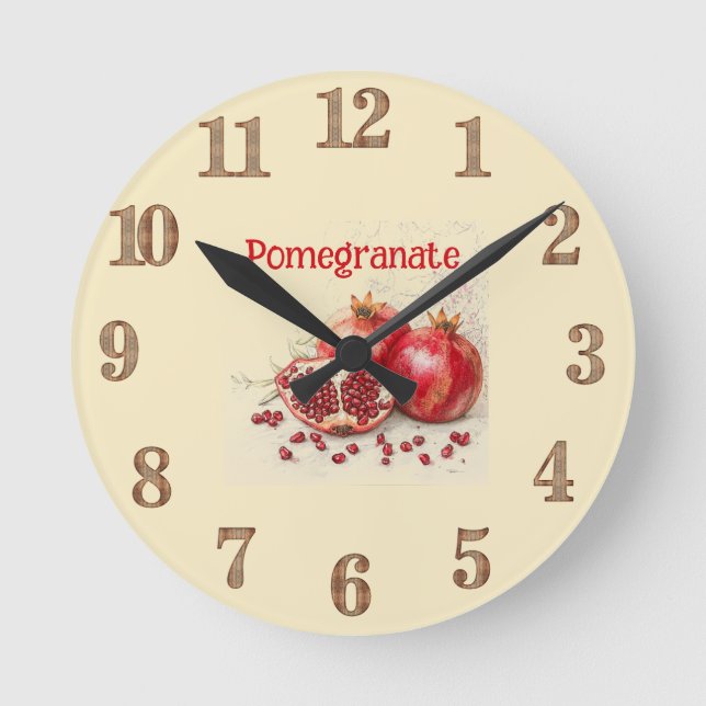 Reloj Redondo Mediano Pomegranate Wall Clock (Anverso)