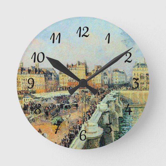 Reloj Redondo Mediano Pont Neuf, Tarde, Sunlight Camille Pissarro (Anverso)