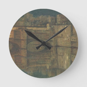Reloj Redondo Mediano Ponte Vecchio, Florencia (aceite en lona)