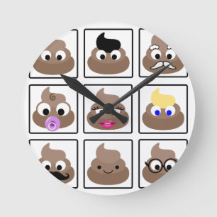 Reloj Redondo Mediano Poop Many Faces