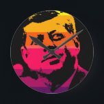 Reloj Redondo Mediano Pop Art Jack JFK John F. Kennedy<br><div class="desc">Imagen digital de arte pop del ex presidente estadounidense John F. Kennedy - imágenes de historia y política de Estados Unidos</div>