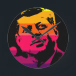Reloj Redondo Mediano Pop Art Jack JFK John F. Kennedy<br><div class="desc">Imagen digital de arte pop del ex presidente estadounidense John F. Kennedy - imágenes de historia y política de Estados Unidos</div>