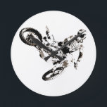 Reloj Redondo Mediano Pop Art Motocross Motoryle Sport<br><div class="desc">Arte con temas deportivos editado digitalmente - Motocross College Pop Art - Imágenes de computadoras - La única manera de hacer un gran trabajo es amar lo que haces.</div>