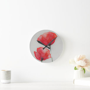 Reloj Redondo Mediano Popas de color rojo ruso