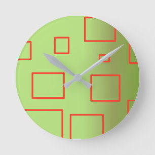 Reloj Redondo Mediano Popcorn Anime Green Rectangles