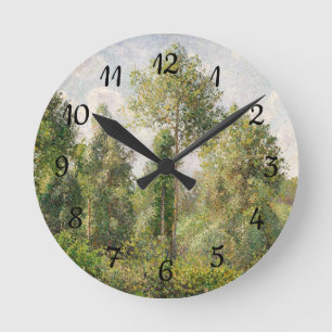 Reloj Redondo Mediano Poplars, Éragny Camille Pissarro