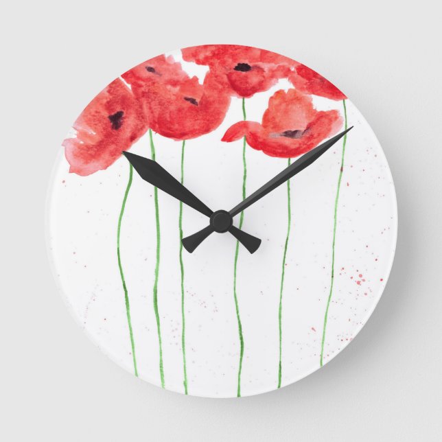 Reloj Redondo Mediano Poppies (Anverso)