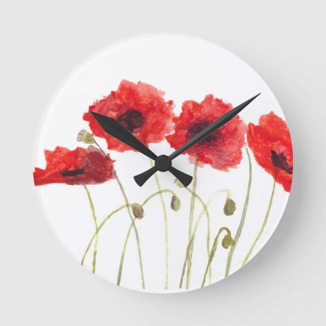 Reloj Redondo Mediano Poppies (Anverso)