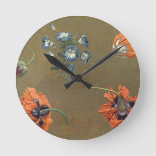 Reloj Redondo Mediano Poppies and Tradascanthus (oil on canvas)
