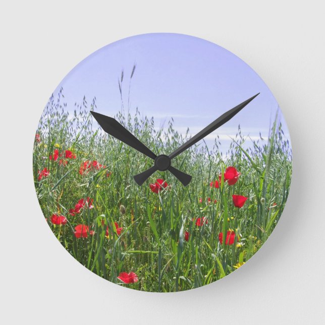 Reloj Redondo Mediano Poppy Meadow Clock (Anverso)