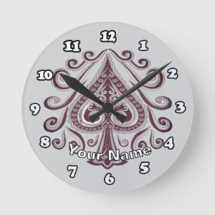 Reloj Redondo Mediano Póquer Espadas