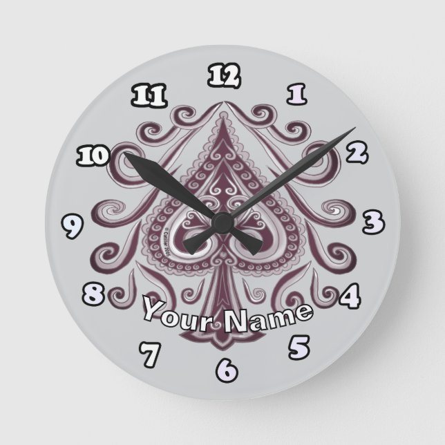 Reloj Redondo Mediano Póquer Espadas  (Anverso)
